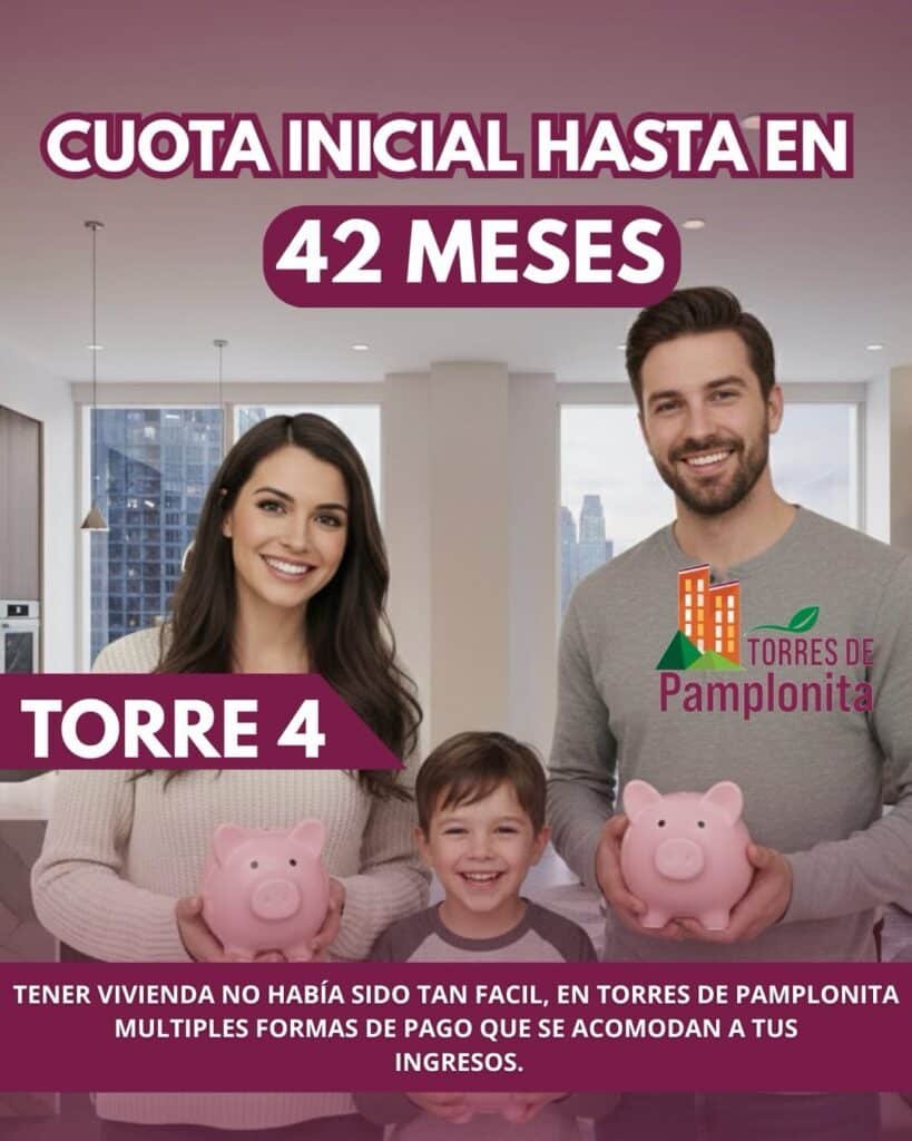 Torres de pamplonita el proyecto con facilidad de pago en su cuota incial